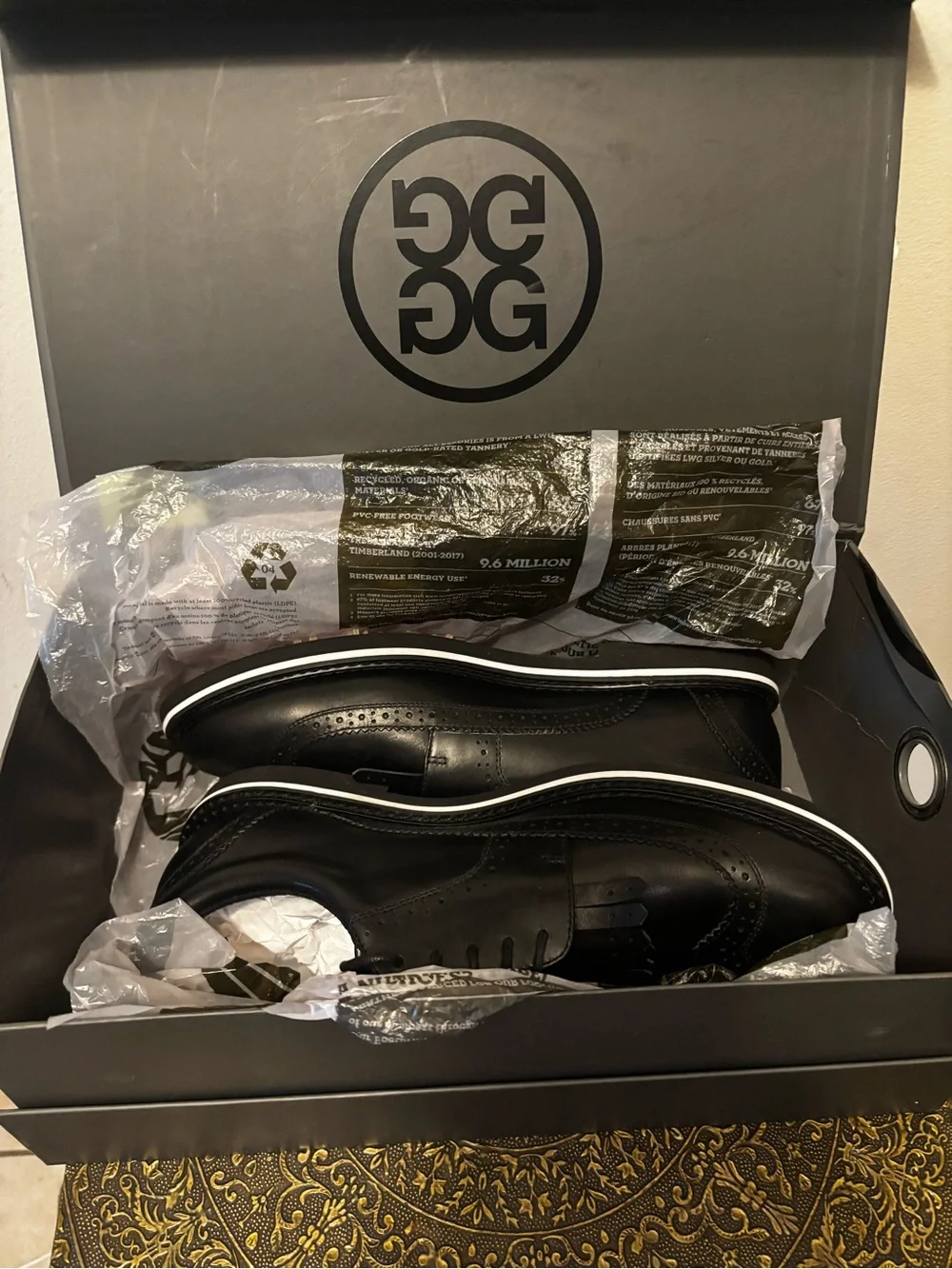 Men’s Black leather G Fore Golf Shoes